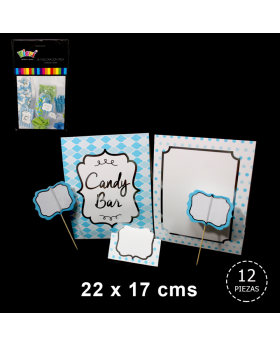 SET DECORACION MESA CELESTE SILVER/120