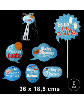PHOTOPROP BABY SHOWER DISEÑO3 36x18.5CM SET6U /240