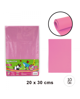 GOMA EVA LISA ROSADO 20x30CM SET10U /100