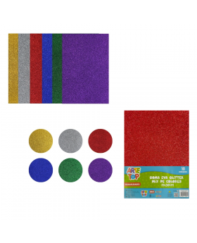 GOMA EVA GLITTER 20x30 MIX 10 PCS/100