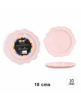 PLATO ROMANTIC ROSADO 18CM SET10U /36