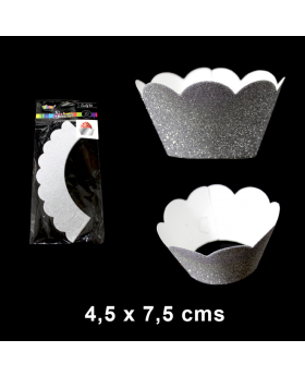 CAPSULA CUPCAKE CON FORMAS SILVER FOIL/120