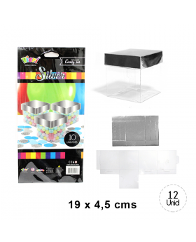 TAPA CAJA TRANPARENTE SILVER FOIL/240