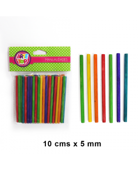 PALITOS REDONDOS MADERA COLORES 10CMX5MM /240