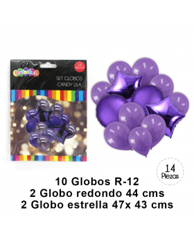 SET GLOBOS CANDY LILA/240