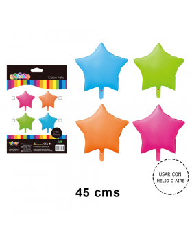 GLOBOS HELIO DE ESTRELLAS MIX COLOR NEON/600
