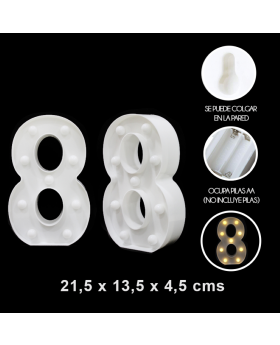 UN NUMERO 8 LED/60