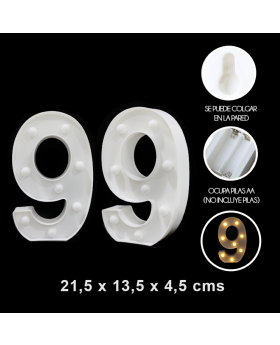 UN NUMERO 9 LED/60