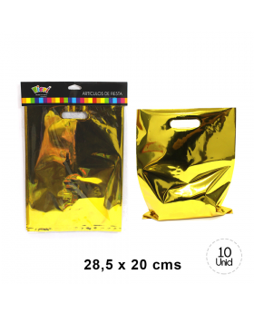 BOLSA SORPRESA GOLD 28.5x20CM SET10U /144