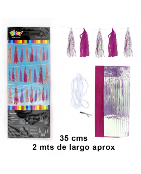 TASSEL IRIDISCENTE ROJO 35x200CM 10 LAMINAS /240