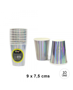 SET 10 VASO IRIDISCENTE SILVER