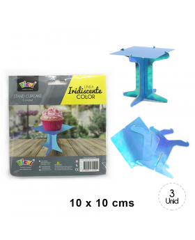 SET PORTA CUPCAKE IRIDESCENTE TURQUESA/288