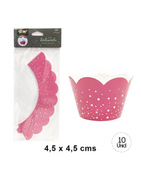 PORTA CUPCAKE IRISD ESTRELLAS ROSADO/792