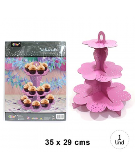 STAND CUPCAKE IRISD. ESTRELLAS ROSADO/72