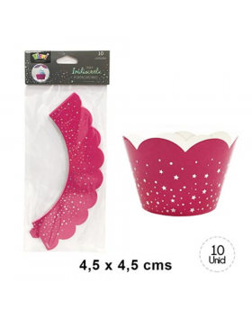 PORTA CUPCAKE IRISD ESTRELLAS FUXIA/792