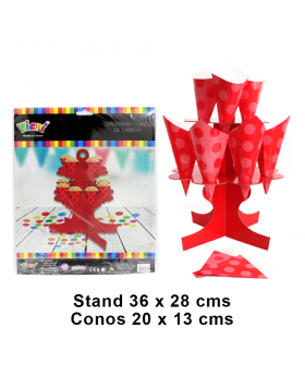 SET PORTA CONOS ROJO/50