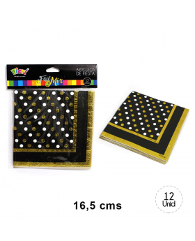 SERVILLETA NEGRO FOIL MIX/200