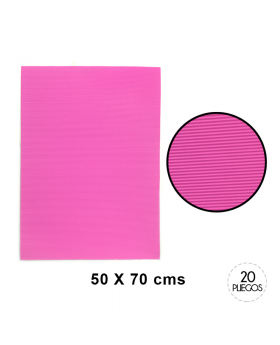 CARTON MICROCORRUGADO ROSADO 50x70CM SET20U /10
