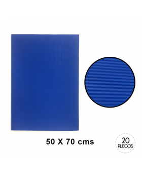 CARTON MICROCORRUGADO AZUL OSCURO 50x70cm 10UN/20
