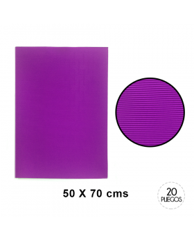 CARTON MICROCORRUGADO MORADO 50x70cm 10UN/20