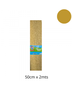 PAPEL CREPE X 10 PLIEGOS 50x200CM DORADO/20