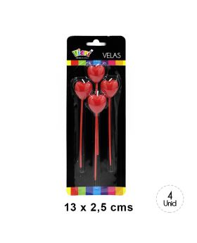 VELA NUMERO 4 FUCSIA CON BRILLO /288