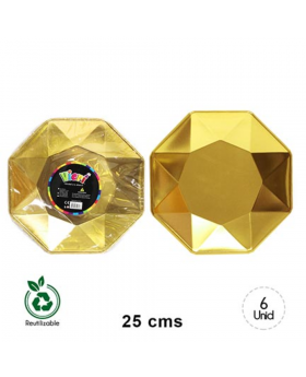 PLATO 3D 25CM GOLDEN x 3 UN/72
