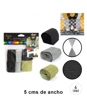 FESTONES DORADO-PLATA-NEGRO SET6U /120