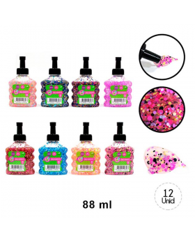 COLA CONFETTI GLITTER 88GR 12 PCS. /12