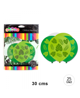 GLOBOS ESTAM. HOJAS R12 25UN/100