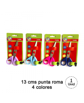 TIJERA ESCOLAR 13 CM PUNTA ROMA BICOLOR/480