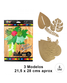 SURTIDO HOJAS DIY KRAFT 21.5X28CM 06UN/360
