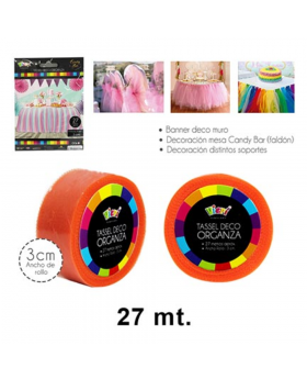 TASSEL ORGANZA 3CM NARANJO /240