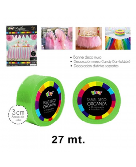 TASSEL ORGANZA 3CM VERDE /240