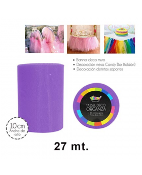 TASSEL ORGANZA 10CM LILA /144