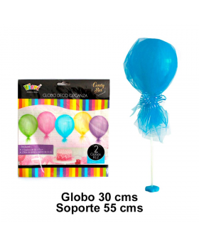 GLOBOS DECO ORGANZA CELESTE R12 2UN/240