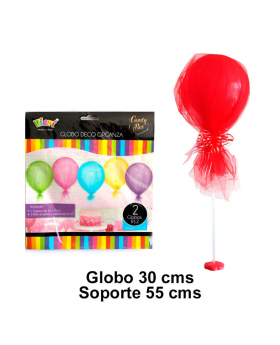 GLOBOS DECO ORGANZA ROJO R12 2UN/240