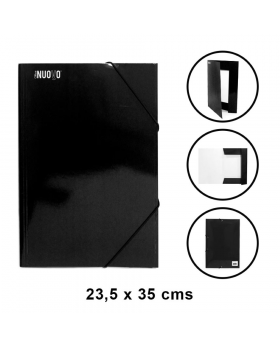 CARPETA CARTERA ELASTICO NUOVO NEGRO /100