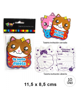 TARJETA DE INVITACION KAWAI 11.5x8.5CM SET10U /288