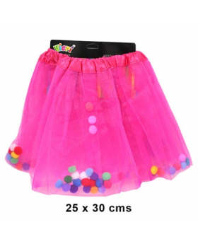 TUTU POMPON FUXIA X 12/120