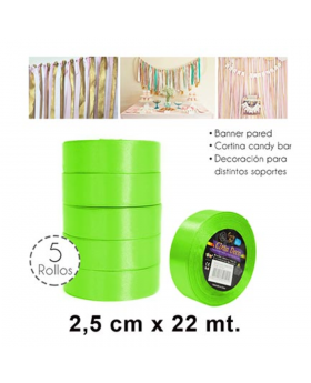 CINTA DECO TASSEL 2.5CMX25YDS PISTACHO/300