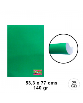 CARTULINA ARTETOP VERDE OSC 53,3x77CM ST 25U /12
