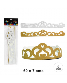 ST 6UN CORONA GLITTER PRINCESA GOLDEN SILVER/264