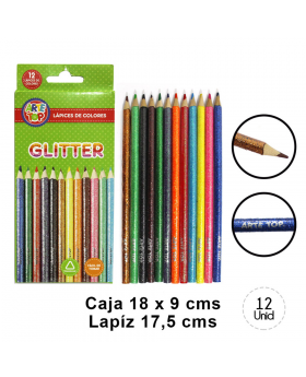 LAPICES GLITTER 12 COLORES /200