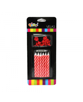 ST VELA BRILLO ROJO FRANJAS X 24/288