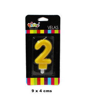 VELA GLITTER NUMERO 2 9CM /288
