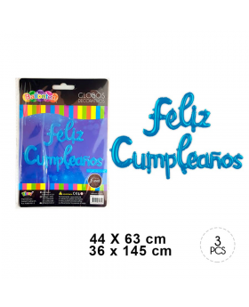 ST 10UN GLOBO FELIZ CUMPLEANS CELESTE NICE/240
