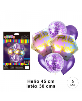 GLOBOS BOUQUET CUMPLEAÑOS GIRL KIT7P /200