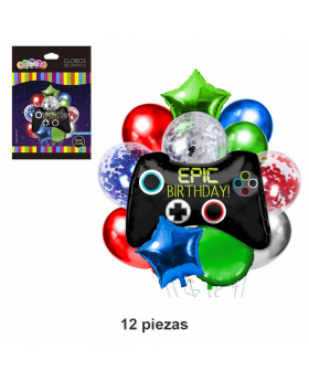 GLOBOS BOUQUET GAMER KIT12P /240
