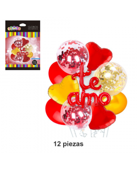 GLOBOS BOUQUET TE AMO KIT12P /240